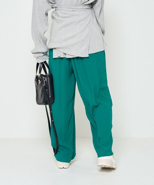 FREAK'S STORE（フリークスストア）の「カラージョーゼットパンツ（スラックス・レディース・ブラック/グリーン/パープル/レッド/ラベンダー・ﾌﾘ-）」の20枚目の写真