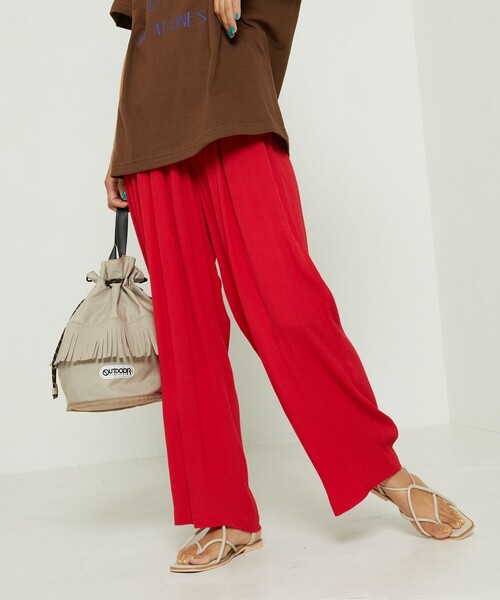 FREAK'S STORE（フリークスストア）の「カラージョーゼットパンツ（スラックス・レディース・ブラック/グリーン/パープル/レッド/ラベンダー・ﾌﾘ-）」の15枚目の写真