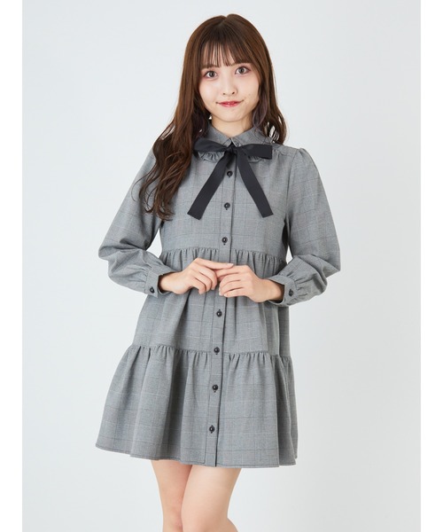 Ank ワンピースリボンタイティアードシャツワンピース ワンピース Ank Rouge アンクルージュ のファッション