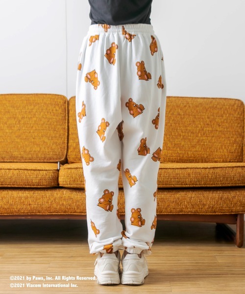 RASVOA（ラスボア）の「【Ｇａｒｆｉｅｌｄコラボ】総柄ルームスウェットパンツ（スウェットパンツ・レディース・ブラック/オフホワイト・FREE）」の8枚目の写真