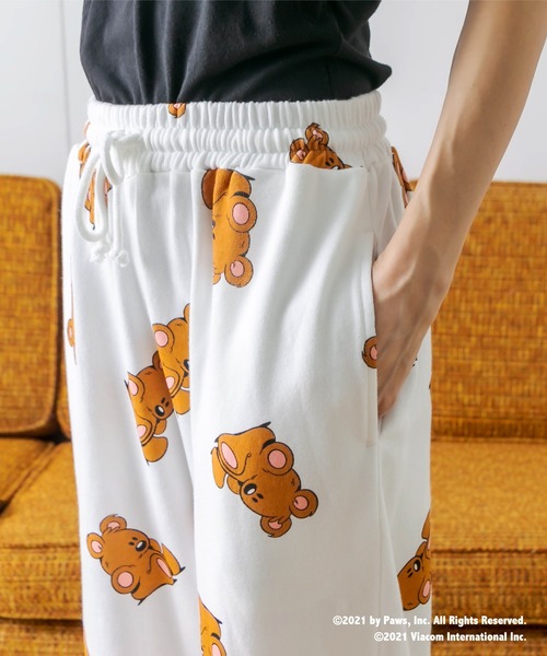 RASVOA（ラスボア）の「【Ｇａｒｆｉｅｌｄコラボ】総柄ルームスウェットパンツ（スウェットパンツ・レディース・ブラック/オフホワイト・FREE）」の16枚目の写真