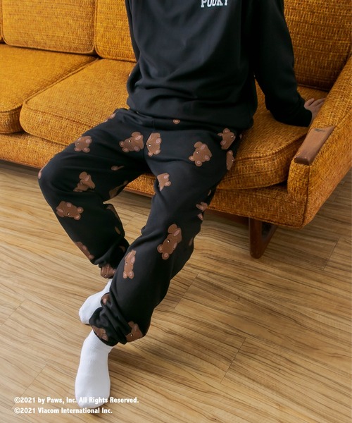 RASVOA（ラスボア）の「【Ｇａｒｆｉｅｌｄコラボ】総柄ルームスウェットパンツ（スウェットパンツ・レディース・ブラック/オフホワイト・FREE）」の7枚目の写真