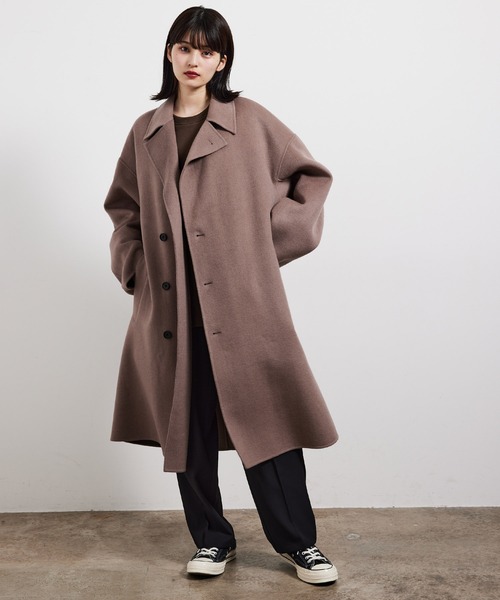 JUNRED（ジュンレッド）の「ウールリバーオーバーコート（トレンチコート・メンズ・ベージュ/ブルー系その他4・S/M/L）」の7枚目の写真