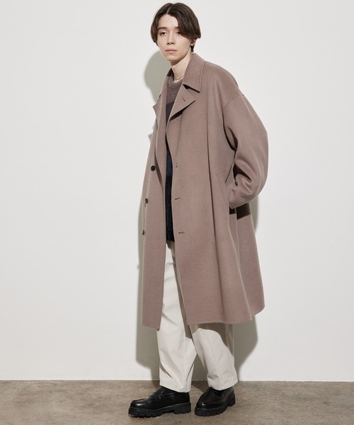 JUNRED（ジュンレッド）の「ウールリバーオーバーコート（トレンチコート・メンズ・ベージュ/ブルー系その他4・S/M/L）」の12枚目の写真