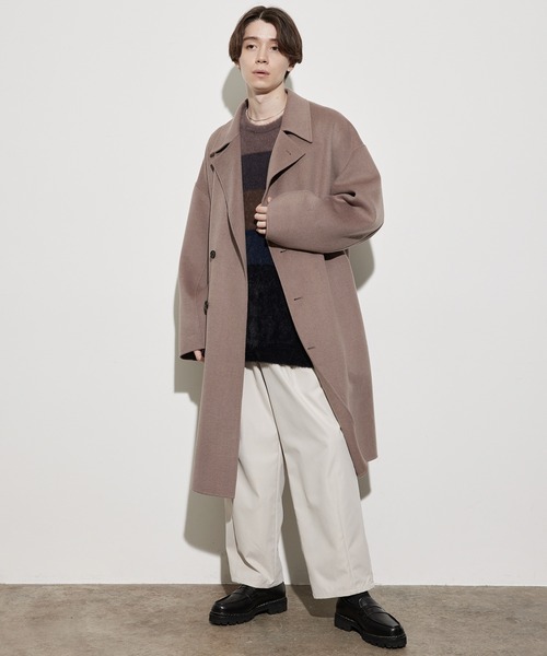 JUNRED（ジュンレッド）の「ウールリバーオーバーコート（トレンチコート・メンズ・ベージュ/ブルー系その他4・S/M/L）」の13枚目の写真