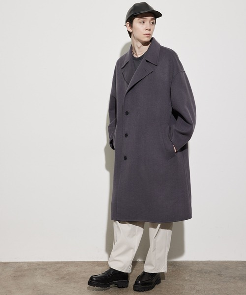 JUNRED（ジュンレッド）の「ウールリバーオーバーコート（トレンチコート・メンズ・ベージュ/ブルー系その他4・S/M/L）」の14枚目の写真