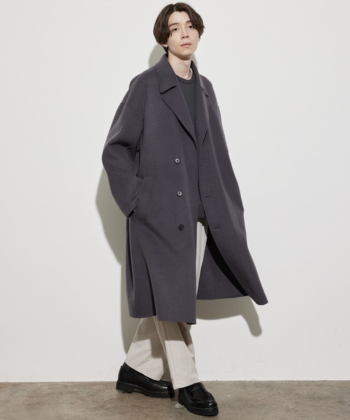 JUNRED（ジュンレッド）の「ウールリバーオーバーコート（トレンチコート・メンズ・ベージュ/ブルー系その他4・S/M/L）」の16枚目の写真