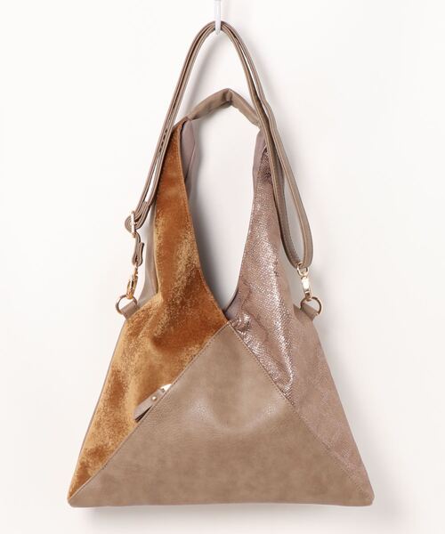SAC(サック)の「3素材切り替えMIXトートバッグ SAC unit(トートバッグ・レディース・ダークベージュ/グレー/ブラック/ピンク・FREE)」の11枚目の写真