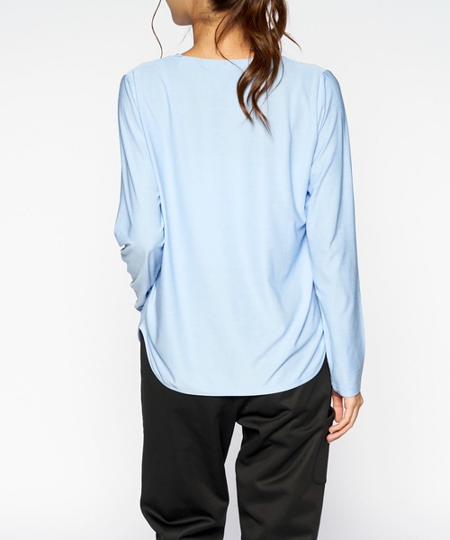 BENETTON (UNITED COLORS OF BENETTON)（ベネトンユナイテッドカラーズオブベネトン）の「【BENETTON / ベネトン】レディース UVカット 吸水速乾 ストレッチロングTシャツ（Tシャツ/カットソー・レディース・ライトグリーン/ブラック/パープル/ライトブルー/ピンク/ホワイト・MEDIUM/X-LARGE/SMALL/XXX-LARGE/LARGE/XX-LARGE）」の20枚目の写真