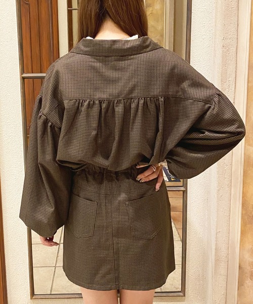 apres jour(アプレジュール)の「チェック袖ボリュームシャツ【ZOZOTOWN限定アイテム】(シャツ/ブラウス・レディース・ベージュ/ブラウン系その他・フリー/X-LARGE)」の9枚目の写真