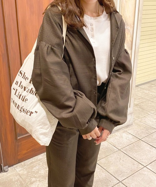 apres jour(アプレジュール)の「チェック袖ボリュームシャツ【ZOZOTOWN限定アイテム】(シャツ/ブラウス・レディース・ベージュ/ブラウン系その他・フリー/X-LARGE)」の15枚目の写真