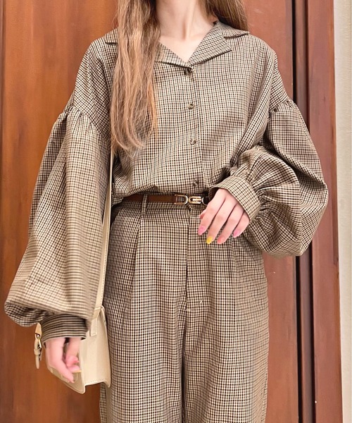 apres jour(アプレジュール)の「チェック袖ボリュームシャツ【ZOZOTOWN限定アイテム】(シャツ/ブラウス・レディース・ベージュ/ブラウン系その他・フリー/X-LARGE)」の20枚目の写真