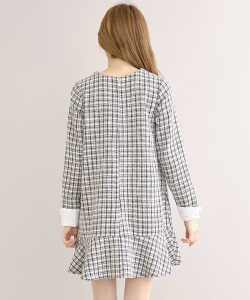 TITTY&CO.（ティティーアンドコー）の「【TITTY&CO.】2WAYツイードワンピース（ワンピース・レディース・ブルー/ブラック・MEDIUM/SMALL）」の17枚目の写真