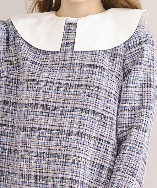 TITTY&CO.（ティティーアンドコー）の「【TITTY&CO.】2WAYツイードワンピース（ワンピース・レディース・ブルー/ブラック・MEDIUM/SMALL）」の11枚目の写真