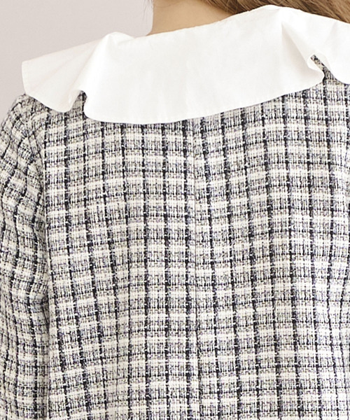 TITTY&CO.（ティティーアンドコー）の「【TITTY&CO.】2WAYツイードワンピース（ワンピース・レディース・ブルー/ブラック・MEDIUM/SMALL）」の7枚目の写真