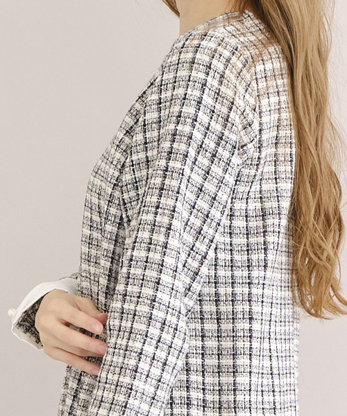 TITTY&CO.（ティティーアンドコー）の「【TITTY&CO.】2WAYツイードワンピース（ワンピース・レディース・ブルー/ブラック・MEDIUM/SMALL）」の10枚目の写真