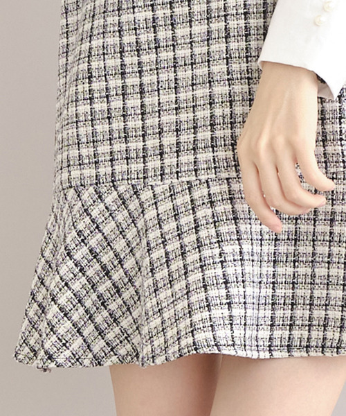 TITTY&CO.（ティティーアンドコー）の「【TITTY&CO.】2WAYツイードワンピース（ワンピース・レディース・ブルー/ブラック・MEDIUM/SMALL）」の14枚目の写真