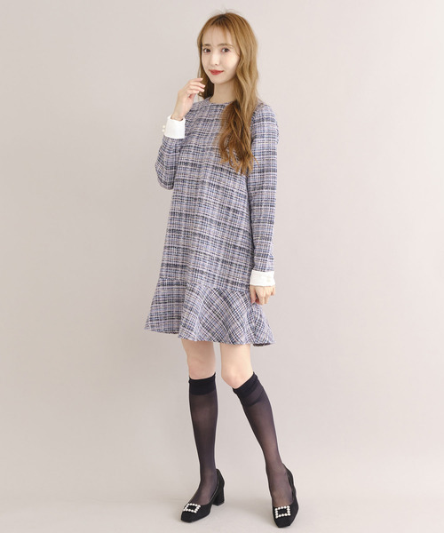 TITTY&CO.（ティティーアンドコー）の「【TITTY&CO.】2WAYツイードワンピース（ワンピース・レディース・ブルー/ブラック・MEDIUM/SMALL）」の18枚目の写真