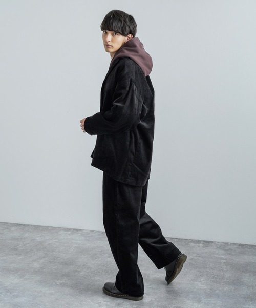 太ピッチコーデュロイ ワイドテーパードワークパンツ（その他パンツ