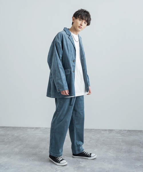 Rocky Monroe（ロッキーモンロー）の「太ピッチコーデュロイ ワイドテーパードワークパンツ（その他パンツ・メンズ・ブラック/ダークグリーン/ダークブラウン/サックスブルー/アイボリー・S/M/L）」の16枚目の写真