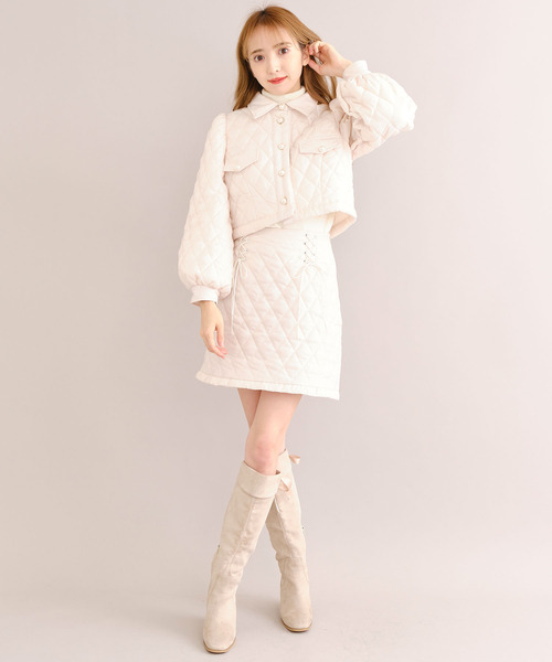 TITTY&CO.（ティティーアンドコー）の「【TITTY&CO.】パステルキルティングブルゾン（ブルゾン・レディース・ライトブルー/オフホワイト/ピンク・SMALL/MEDIUM）」の4枚目の写真