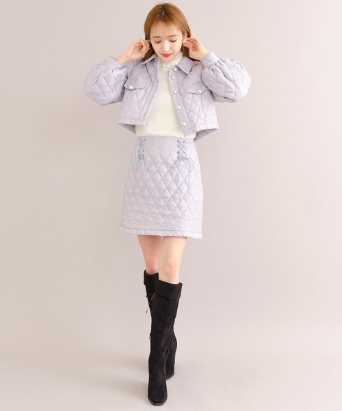 TITTY&CO.（ティティーアンドコー）の「【TITTY&CO.】パステルキルティングブルゾン（ブルゾン・レディース・ライトブルー/オフホワイト/ピンク・SMALL/MEDIUM）」の5枚目の写真