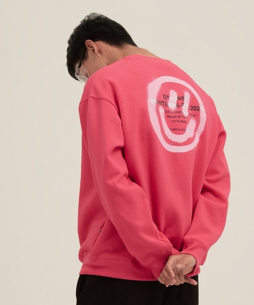 ISTKUNST(イストクンスト)の「【UNISEX】ISTKUNST/LOGO&SMILEY裏起毛プルオーバー 2257968(スウェット・レディース・ネイビー/ピンク/アイボリー/ブラック/ホワイト・MEDIUM/LARGE/SMALL)」の5枚目の写真