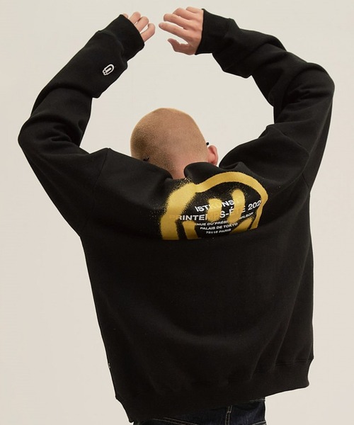 ISTKUNST(イストクンスト)の「【UNISEX】ISTKUNST/LOGO&SMILEY裏起毛プルオーバー 2257968(スウェット・レディース・ネイビー/ピンク/アイボリー/ブラック/ホワイト・MEDIUM/LARGE/SMALL)」の4枚目の写真
