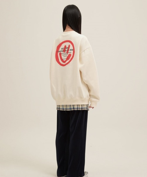 ISTKUNST(イストクンスト)の「【UNISEX】ISTKUNST/LOGO&SMILEY裏起毛プルオーバー 2257968(スウェット・レディース・ネイビー/ピンク/アイボリー/ブラック/ホワイト・MEDIUM/LARGE/SMALL)」の19枚目の写真