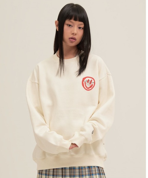 ISTKUNST(イストクンスト)の「【UNISEX】ISTKUNST/LOGO&SMILEY裏起毛プルオーバー 2257968(スウェット・レディース・ネイビー/ピンク/アイボリー/ブラック/ホワイト・MEDIUM/LARGE/SMALL)」の20枚目の写真