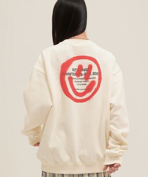 ISTKUNST(イストクンスト)の「【UNISEX】ISTKUNST/LOGO&SMILEY裏起毛プルオーバー 2257968(スウェット・レディース・ネイビー/ピンク/アイボリー/ブラック/ホワイト・MEDIUM/LARGE/SMALL)」の21枚目の写真