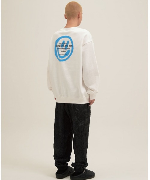 ISTKUNST(イストクンスト)の「【UNISEX】ISTKUNST/LOGO&SMILEY裏起毛プルオーバー 2257968(スウェット・レディース・ネイビー/ピンク/アイボリー/ブラック/ホワイト・MEDIUM/LARGE/SMALL)」の22枚目の写真