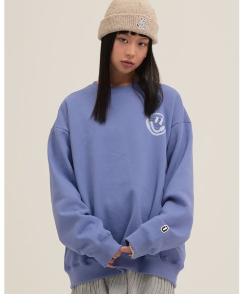 ISTKUNST(イストクンスト)の「【UNISEX】ISTKUNST/LOGO&SMILEY裏起毛プルオーバー 2257968(スウェット・レディース・ネイビー/ピンク/アイボリー/ブラック/ホワイト・MEDIUM/LARGE/SMALL)」の9枚目の写真