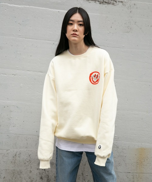 ISTKUNST(イストクンスト)の「【UNISEX】ISTKUNST/LOGO&SMILEY裏起毛プルオーバー 2257968(スウェット・レディース・ネイビー/ピンク/アイボリー/ブラック/ホワイト・MEDIUM/LARGE/SMALL)」の13枚目の写真