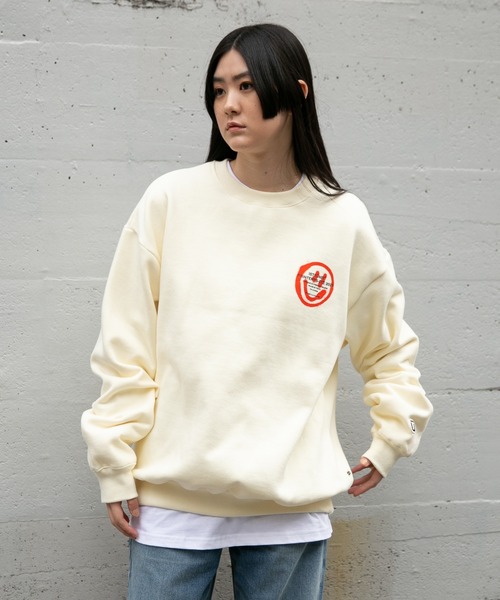 ISTKUNST(イストクンスト)の「【UNISEX】ISTKUNST/LOGO&SMILEY裏起毛プルオーバー 2257968(スウェット・レディース・ネイビー/ピンク/アイボリー/ブラック/ホワイト・MEDIUM/LARGE/SMALL)」の12枚目の写真