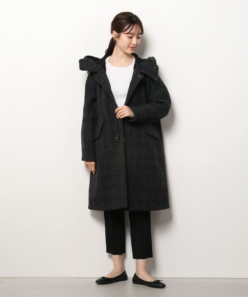schott（ショット）の「Schott(ショット) 793W WOOL COAT/ウールコート（ステンカラーコート・レディース・ブラック/ネイビー・FREE）」の2枚目の写真