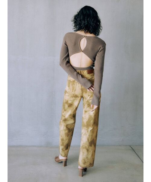 EVRIS（エヴリス）の「ブリーチストレートパンツ（デニムパンツ・レディース・ベージュ/ブラック・SMALL/MEDIUM）」の13枚目の写真