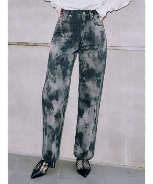 EVRIS（エヴリス）の「ブリーチストレートパンツ（デニムパンツ・レディース・ベージュ/ブラック・SMALL/MEDIUM）」の14枚目の写真