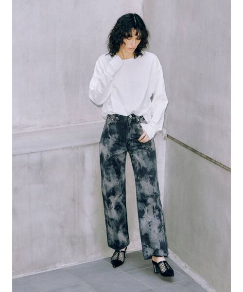 EVRIS（エヴリス）の「ブリーチストレートパンツ（デニムパンツ・レディース・ベージュ/ブラック・SMALL/MEDIUM）」の19枚目の写真