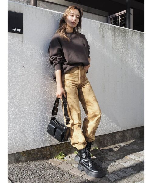 EVRIS（エヴリス）の「ブリーチストレートパンツ（デニムパンツ・レディース・ベージュ/ブラック・SMALL/MEDIUM）」の22枚目の写真