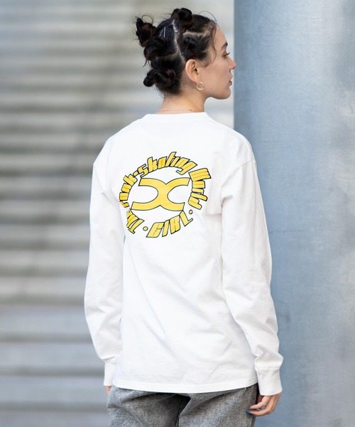 X-girl（エックスガール）の「CIRCLE X LOGO L/S TEE（Tシャツ/カットソー・レディース・ブラック/ホワイト/オレンジ・S/M/L/XL）」の2枚目の写真