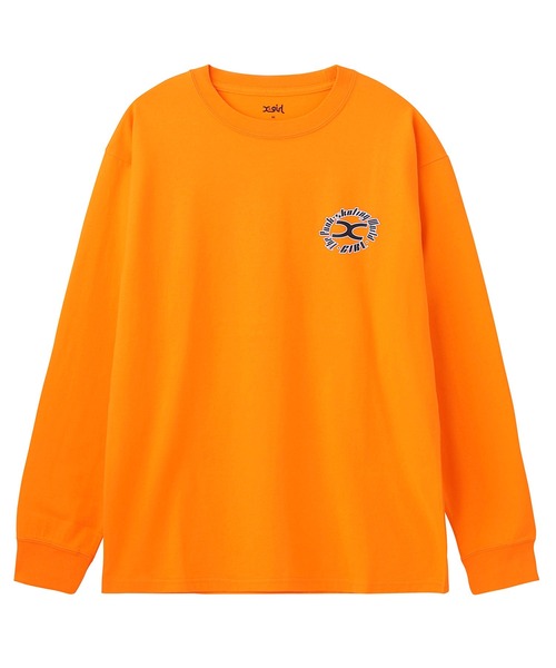 X-girl（エックスガール）の「CIRCLE X LOGO L/S TEE（Tシャツ/カットソー・レディース・ブラック/ホワイト/オレンジ・S/M/L/XL）」の4枚目の写真