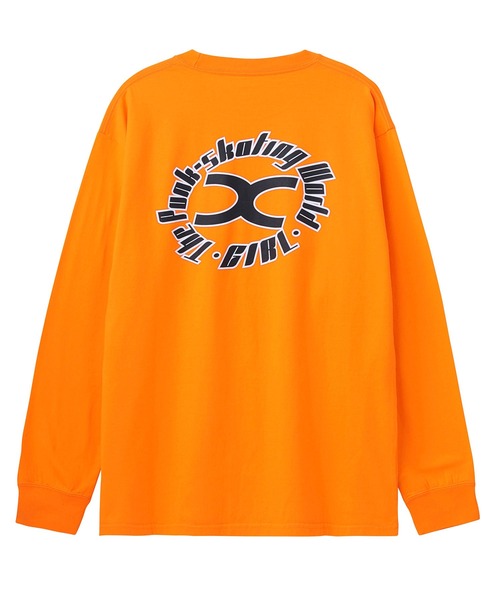 X-girl（エックスガール）の「CIRCLE X LOGO L/S TEE（Tシャツ/カットソー・レディース・ブラック/ホワイト/オレンジ・S/M/L/XL）」の5枚目の写真
