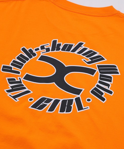 X-girl（エックスガール）の「CIRCLE X LOGO L/S TEE（Tシャツ/カットソー・レディース・ブラック/ホワイト/オレンジ・S/M/L/XL）」の9枚目の写真