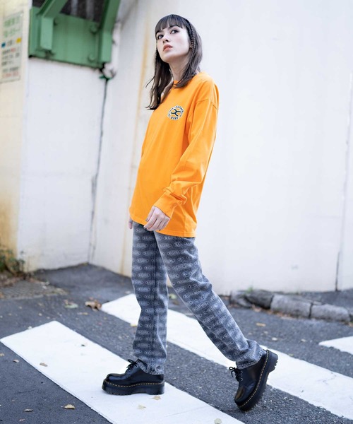 X-girl（エックスガール）の「CIRCLE X LOGO L/S TEE（Tシャツ/カットソー・レディース・ブラック/ホワイト/オレンジ・S/M/L/XL）」の20枚目の写真