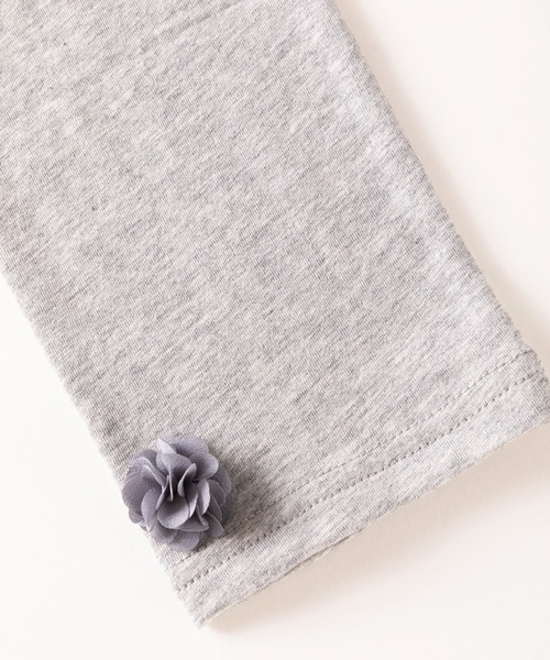 trois lapins kp（トロワラパンケーピー）の「お花モチーフの10分丈レギンス(100-130cm)（レギンス/スパッツ・キッズ・ブラック/杢グレー・130cm/100cm/110cm/120cm）」の3枚目の写真