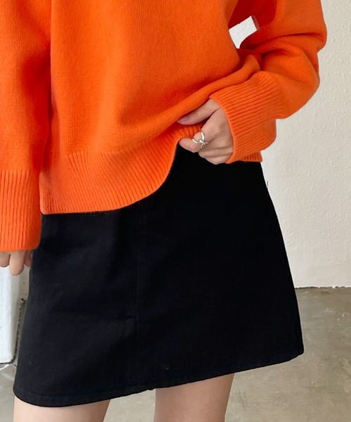 Shelly island（シェリーアイランド）の「デニムミニスカート（デニムスカート・レディース・ブラック・M）」の6枚目の写真