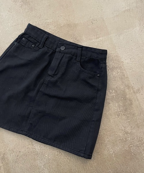 Shelly island（シェリーアイランド）の「デニムミニスカート（デニムスカート・レディース・ブラック・M）」の5枚目の写真