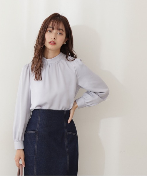 PROPORTION BODY DRESSING（プロポーションボディドレッシング）の「バックリボンブラウス / 1212110101（シャツ/ブラウス・レディース・オフホワイト/ブルー/グレー・MEDIUM/SMALL）」の9枚目の写真