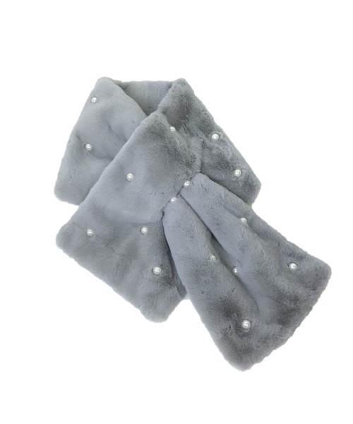 a-jolie（アジョリー）の「a-jolie パール付きエコファーティペット（マフラー・レディース・ライトグレー/ブラック/ライトベージュ・FREE）」の3枚目の写真